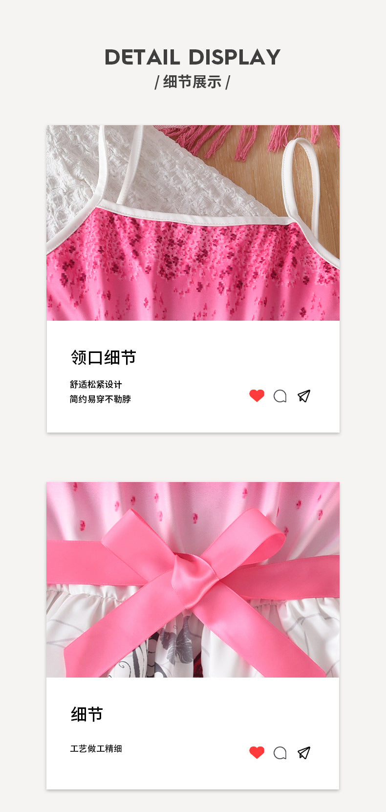 girls' skirt set: pink bow dress with butterfly print and flared sleeves, two-piece outfit for kids