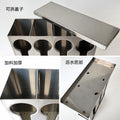 Square stainless steel ladle holder with lid - stainless steel spoon organizer - ladle box - spoon rest - commercial grade for restaurants and cafes