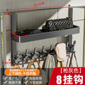 Double-layer storage rack behind the door, strong load-bearing, punch-free wall-mounted clothes hanger, door-mounted clothes and hat storage rack