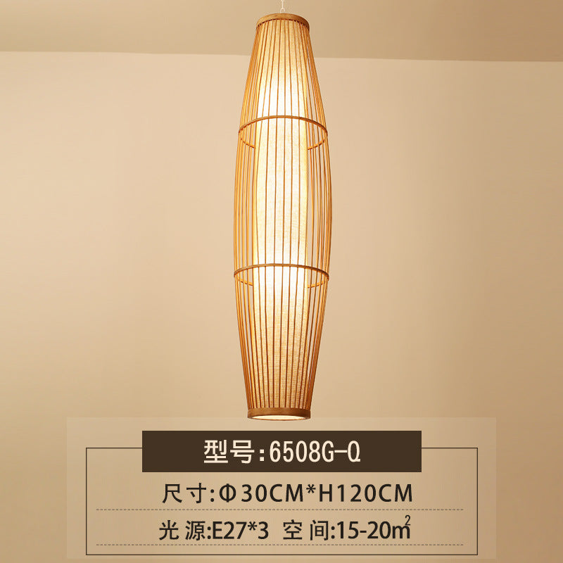 Manufacturer Home Furnishing Bamboo Chandelier Living Room Chinese Tea Room Restaurant Hotel Aisle Tatami Tea House Lighting Energy Saving