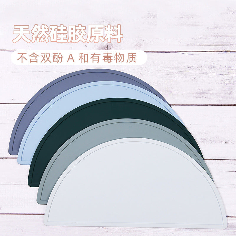 Customized solid color silicone children's placemats, durable student silicone placemats, anti-scalding, non-slip and heat-insulating silicone table mats