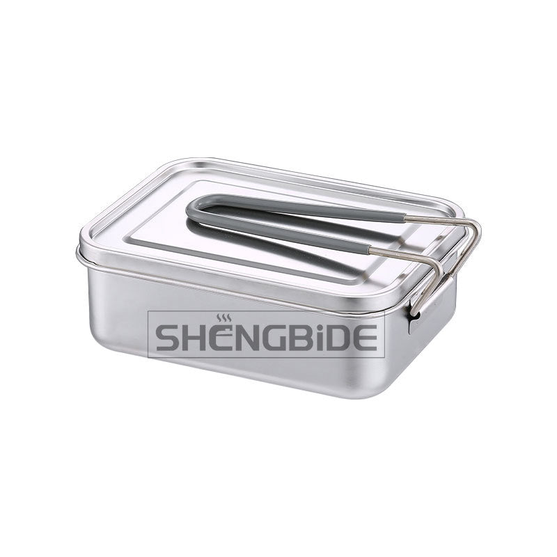 Outdoor 304 stainless steel lunch box, sealed camping lunch box, student lunch box, picnic portable packing box