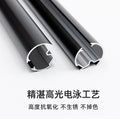 Aluminum alloy curtain rod roman rod track side-mounted single pole double pole thickened top-mounted scandinaviancasual black small bay window