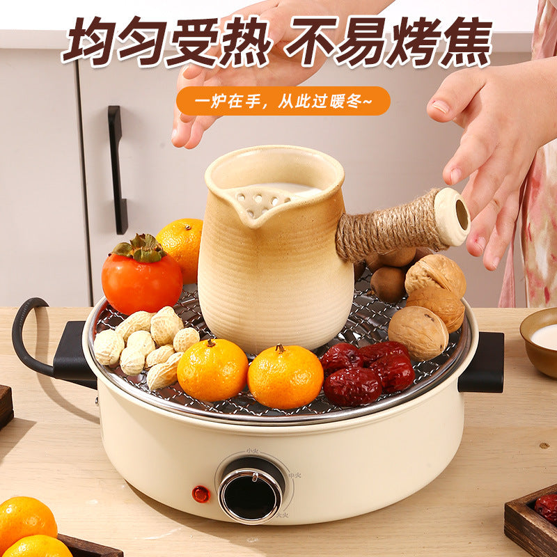 Roasted milk can teapot stove tea can high temperature resistant ceramic tea maker for homewinter heating stove small electric oven