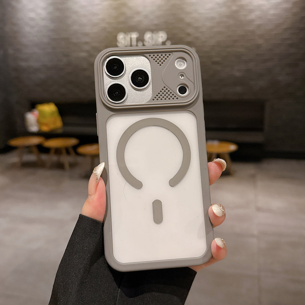 Highly permeable magnetic suction instantly turns into 17 large windows for heat dissipation, suitable for iphone 17pro anti-fall mobile phone case, apple 16 creative case