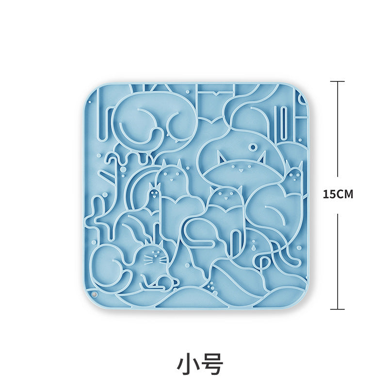 Square silicone licking mat Pet dog dog anti-choking feeding tableware Non-slip licking mat Customized silicone licking mat