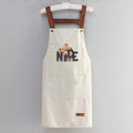 Apron waterproof oil-proof men's and women's kitchen cooking apron solid color casual strap big pocket restaurant work clothes plus