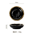 Luxury retro-style irregular ceramic dinnerware set with embossed gold trim – perfect for home, restaurant, and hotel table settings