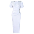D579 women's foreign trade dress  new fashion elegant v-neck evening party maxi dress rhinestone african style dress