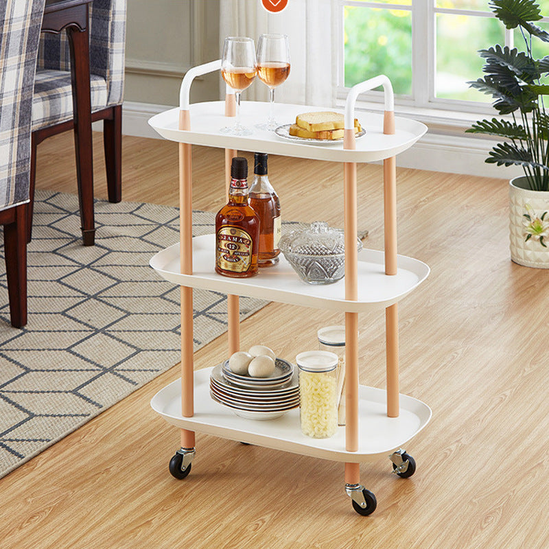 Nordic home floor-to-ceiling multi-layer shelves, living room sofa, bedroom, bedside storage rack, mobile tea and meal trolley