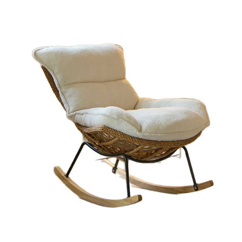 Rocking chair recliner lazy sofa adult sleepable casual balcony rattan sofa chair 2025 new leisure chair