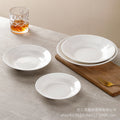 Pure white ceramic plate for home hotel western food steak plate deep plate flat plate commercial round dish plate microwave oven applicable