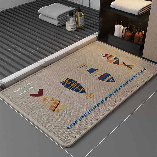 Bathroom floor mat, toilet absorbent mat, toilet door non-slip mat, foot mat, toilet door mat, quick-drying carpet
