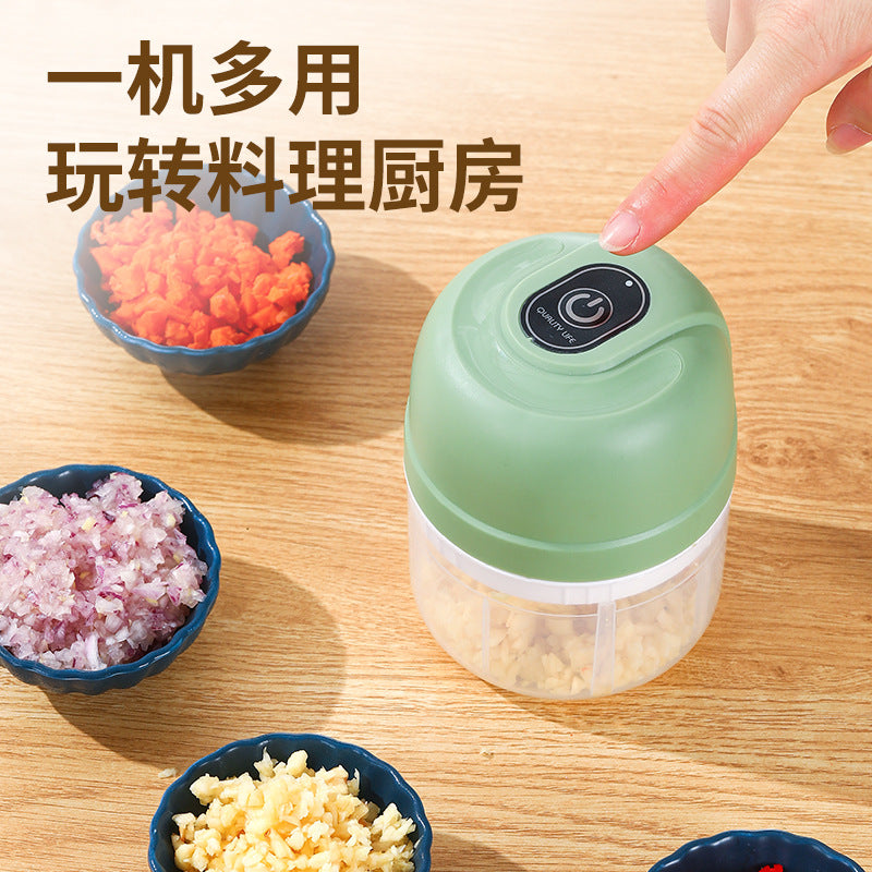 Garlic masher for homesmall electric garlic masher kitchen wireless meat grinder infant portable food supplement food processor