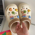 Crocs retro baotou half slippers women's outwear 2025 spring and summer new thick sole hidden heel sandals double color shoes