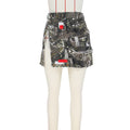 "vip exclusive" cross-border e-commerce source factory: european and american style camouflage slit patchwork mini skirt