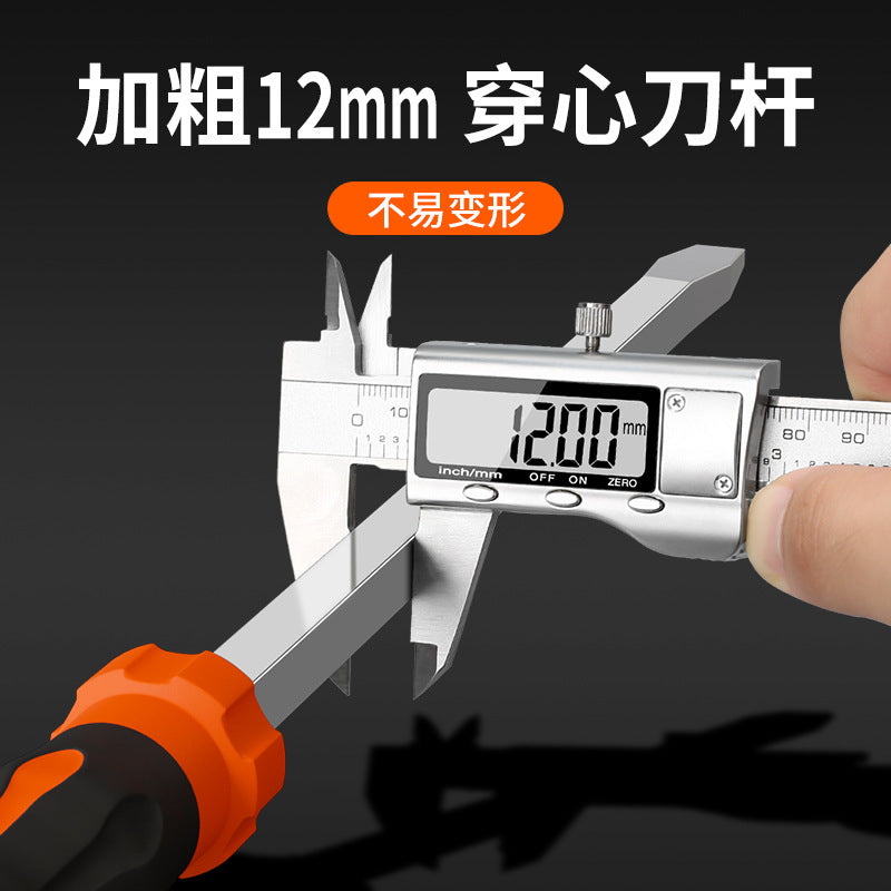 Manufacturer wholesale large screwdriver extra large super long large one-word screwdriver lengthened can knock long rod piercing screwdriver cone box