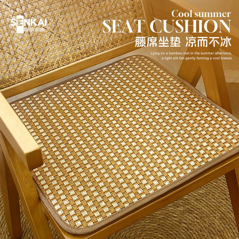 Summer cool rattan seat cushion, simple ice rattan square cool cushion, office chair breathable and non-slip seat cushion wholesale