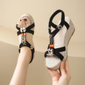 Women's beaded wedge sandals for export to europe and the us - new bohemian thick-soled platform roman sandals for summer