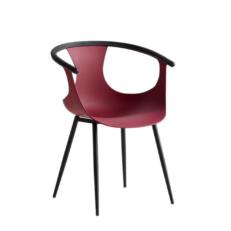 Fashion four-corner creative dining chair thickened plastic back chair milk tea shop restaurant stackable casual negotiation office chair
