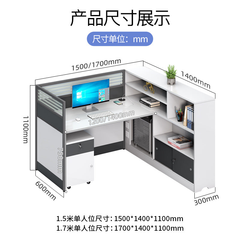 Office desk and chair set for staff, financial employees, and workstations - 2/4 seater facing desk office table