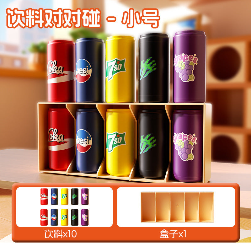 kids' color memory drink bottle matching game - two-player interactive brain training & memory puzzle toy