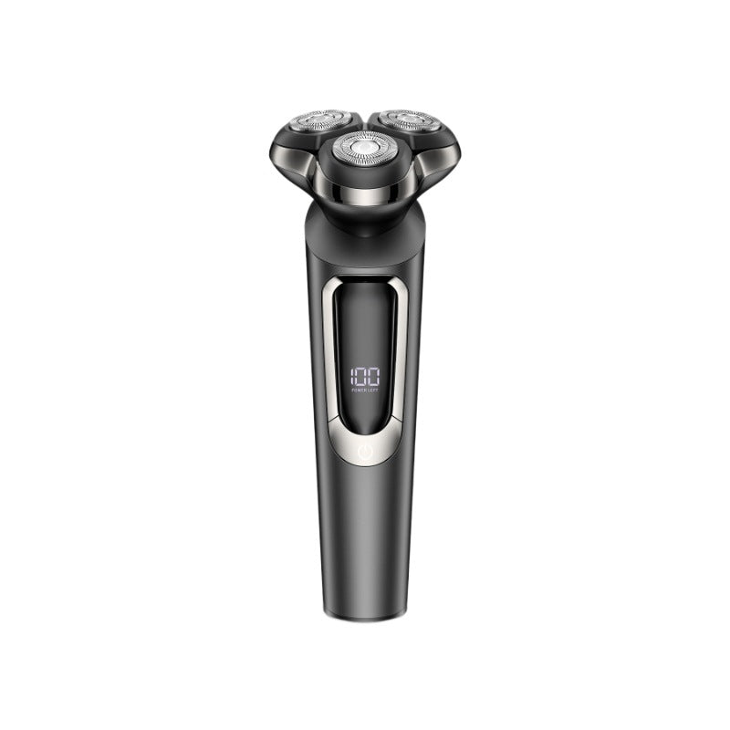 new digital display magnetic floating triple-blade electric shaver, fully washable, quick charge, men's razor