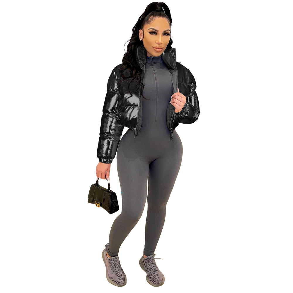 Fall and winternew arrivalfashionable american and european clothing fashion bronzing north american ins trendy cotton coat casualshortjacketoutwear