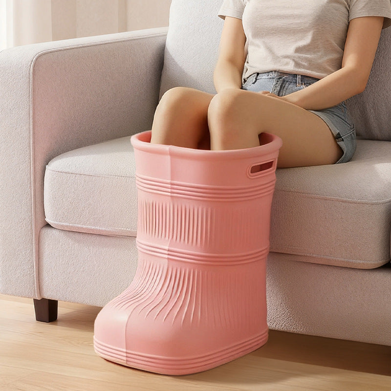 Insulated foot soak bucket - constant temperature, water-saving, eco-friendly, safe, durable, over-the-calf, slim, deep foot bath boot