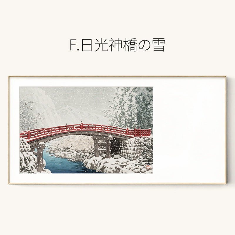 Japanese-style Japanese-style decorative painting Kawase Basu print cardboard painting New Chinese-style Mount Fuji study living room dining room hanging painting