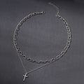 Cross sweater necklace wholesale fashion cross-border jewelry women's fall and winter full diamond fashionstylishcasual stacked necklace