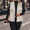 Fall and wintercasualplus sizestuffed waistcoat large lapel stereo embossed texture looseheattech outer wear fat mm women's clothing