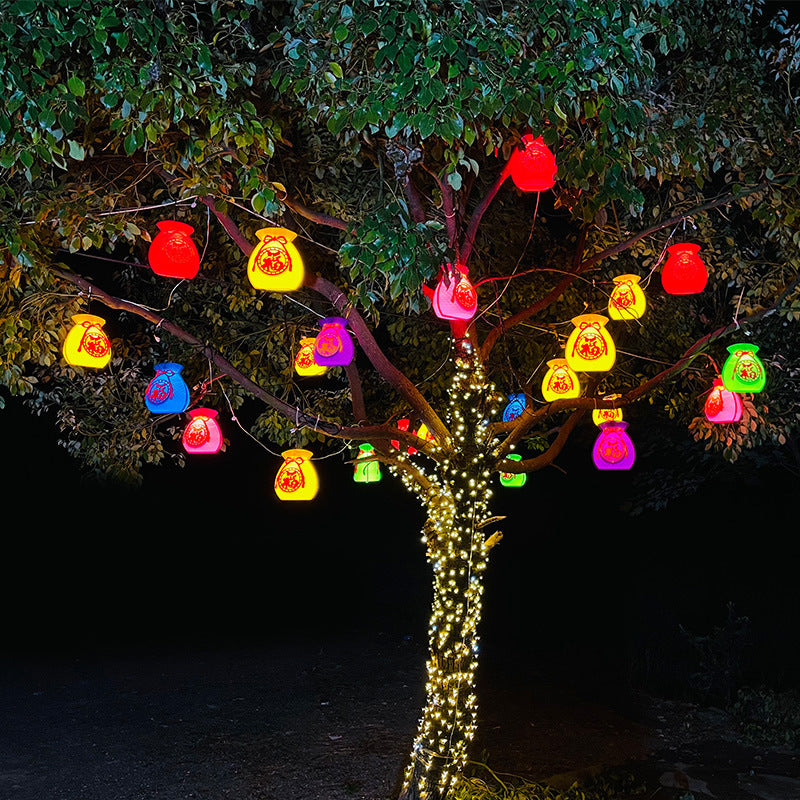 LED lucky bag light landscape light luminous outdoor waterproof project lighting light, street hanging tree decorative lights lucky bag light