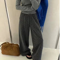 Contrast colorstripesloose pants for women springloose lazy casual pants high waistdrapedslimming lookpants wholesale