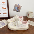 Pink floral sneakers women's ugly cute 2025 summer new arrivals chic niche design student korean style breathable white shoes