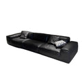Big black bull sofa villa large apartment living room full genuine leather straight row normcore leather sofa combination casual 2.0 thickness