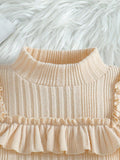 autumn new arrival: mock neck princess sleeve top + plaid skirt two-piece set