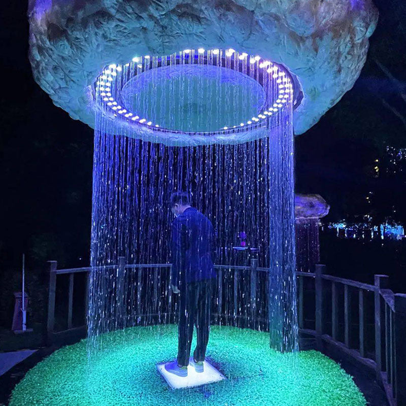 Culture and tourism interactive art lighting installation Mushroom rain curtain scenic park night tour decorative lights Internet celebrity outdoor landscape lights
