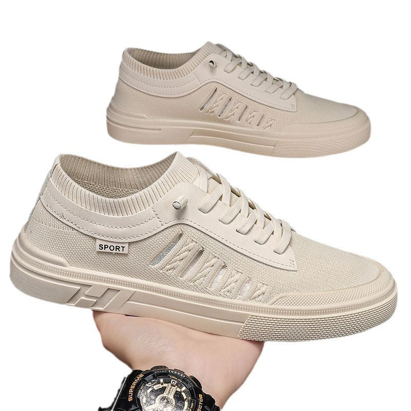 Winter men's shoes breathable mesh thin deodorizing filter sneakers men's driver driving one-legged flying woven socks sneakers