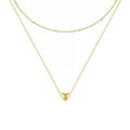 European and american cross-border hot-selling layered small fluffy heart pendant necklace heart classic simple versatile clavicle chain wholesale