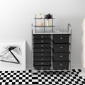 Multi-tiered storage cabinet with drawers - versatile organizer for home, space-saving, black