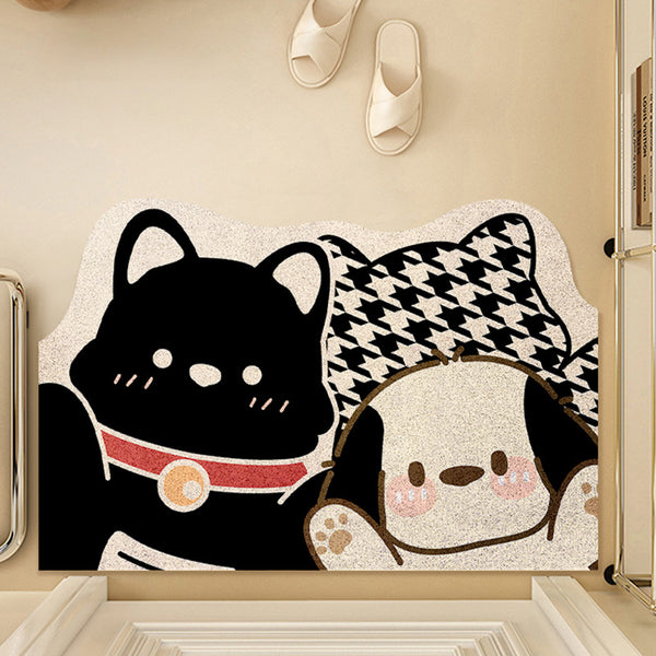 Cartoon door floor mat, entrance door porch floor mat, non-slip, scrubbable, leave-in washable, cutting pvc carpet door mat