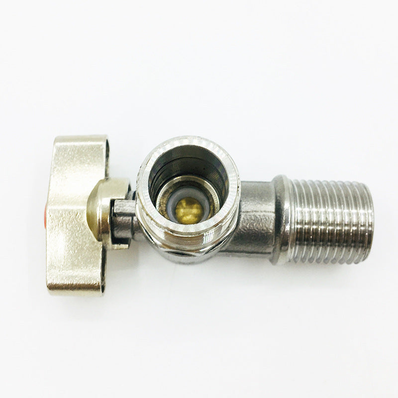 304 stainless steel all-copper large-flow triangle valve natural gas water heater switch 4 minutes straight through ball valve core
