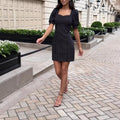 European and american wholesale:  autumn new women's elegant bowknot polka dot dress