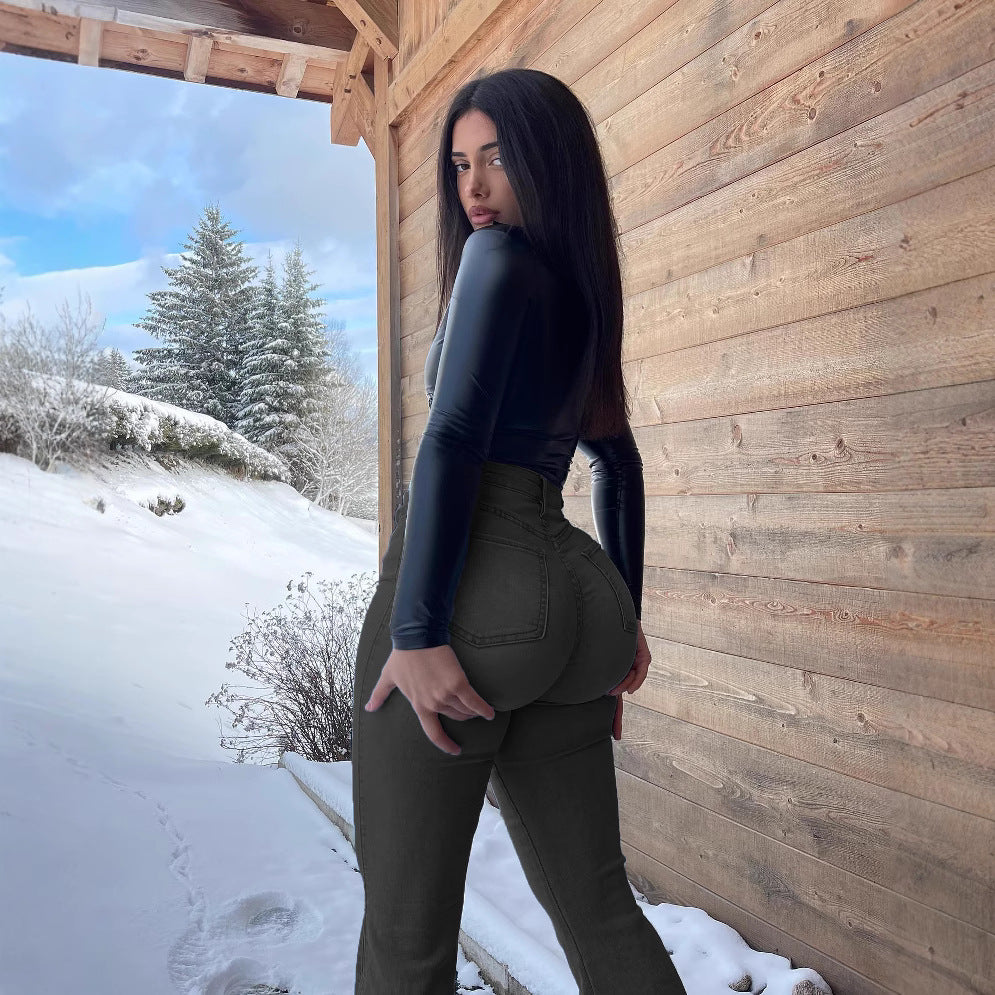 Butt-revealing jeans for women  best selling cross-border sexy skinny jeans european size ins style  independent
