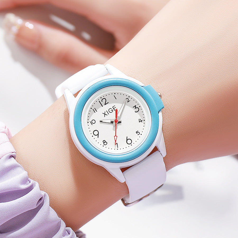 New minimalist digital exam-specific student watch, candy color couple's niche waterproof quartz watch, women's watch wholesale