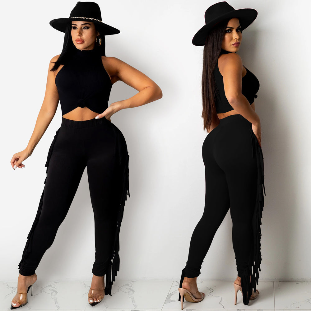C5369 special offer: no returns or exchanges. please purchase with care. cross-border fashion casual sleeveless tank top and pants two-piece set