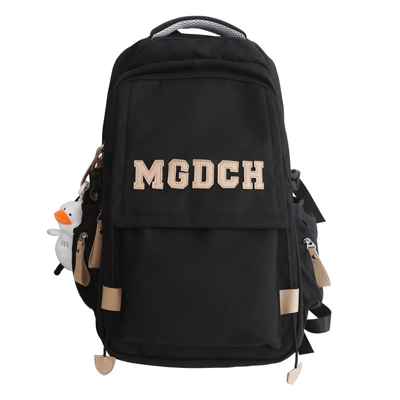 School bag women's new large-capacity backpack crossbody bag men's junior high school high school burden reduction primary school students diagonal span bag