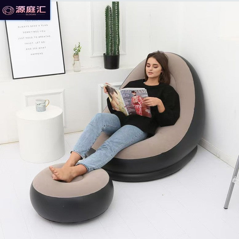 Compression sofa cross-border pvc flocking inflatable sofa lazy sofa outdoor lounge chair air cushion
