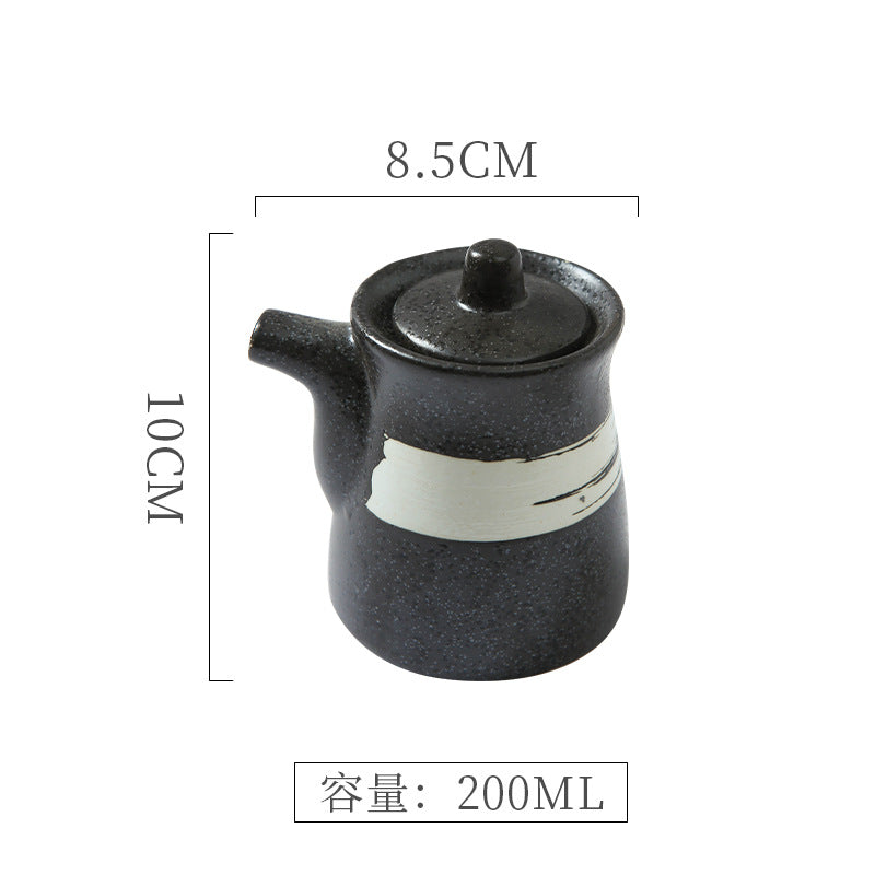 Vintage chic, high-style kitchenware: japanese ceramic soy sauce dispenser, vinegar dispenser, oil dispenser for home, restaurant, and hotel use